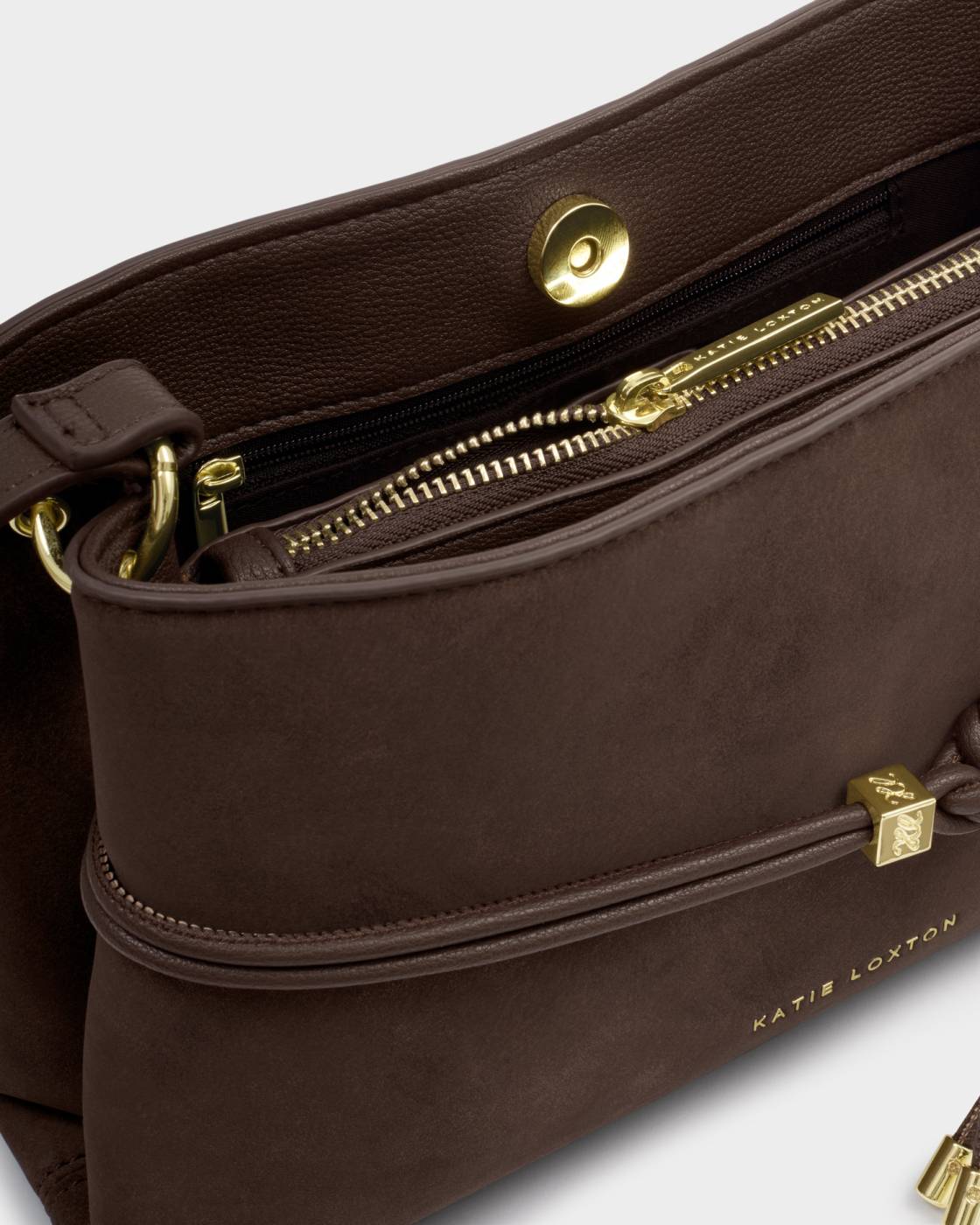 Rose & Lee Co Lori Crossbody Bag, Bitter Chocolate Suedette Bags