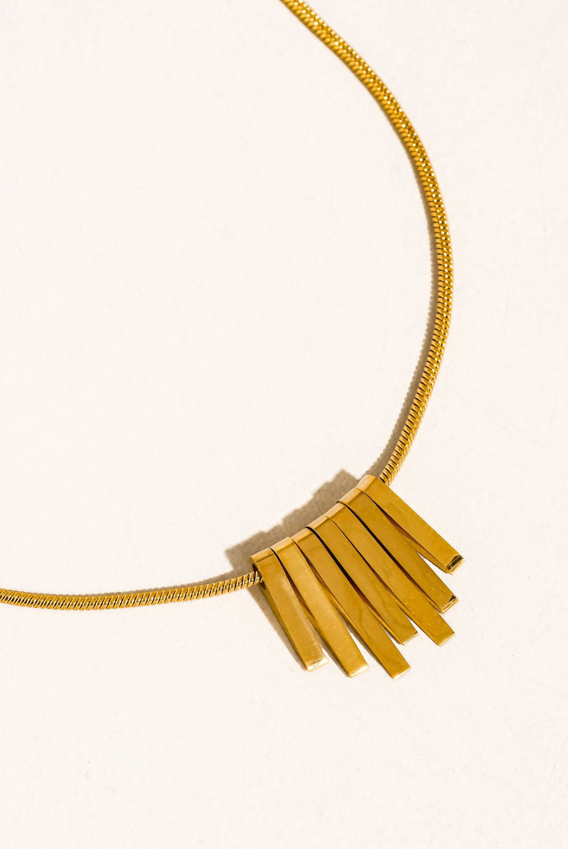 Rose & Lee Co Lorraine Bar Necklace, 18k Gold Necklaces