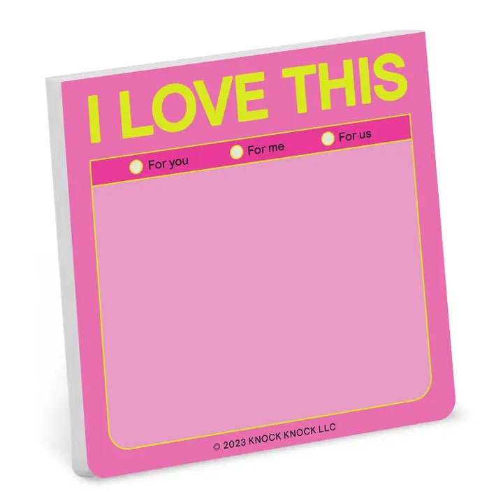 Rose & Lee Co I Love This Sticky Notes Stationery