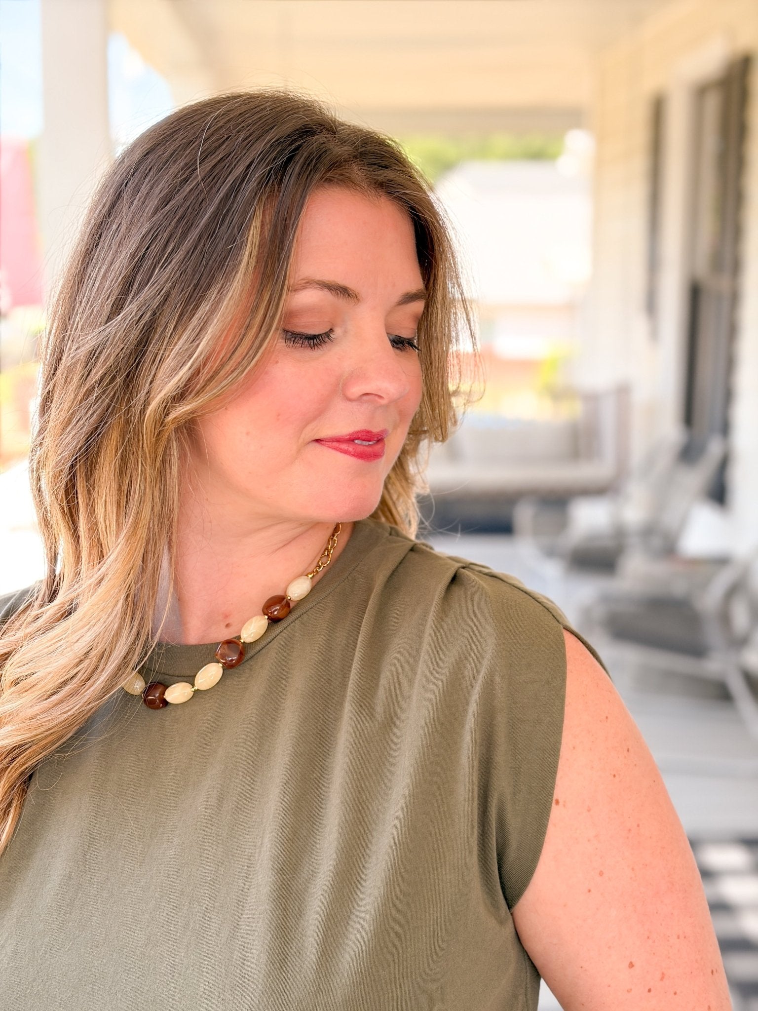 Rose & Lee Co Luca Top, Dark Basil by Michael Stars short sleeve