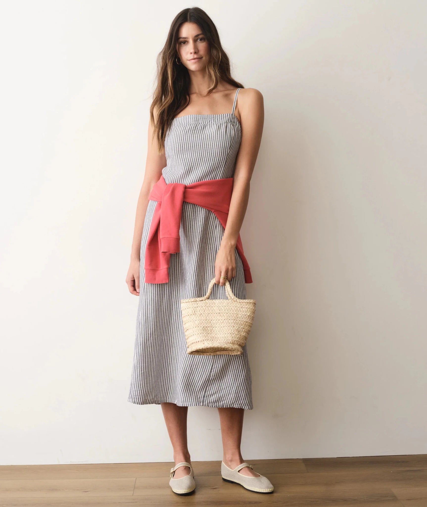 Rose & Lee Co Lucia Dress, Navy/Cream Stripe by Marine Layer Casual Dresses