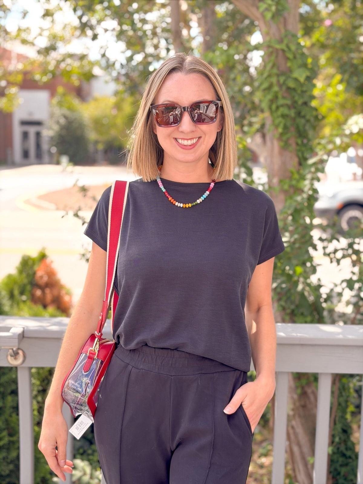 Rose & Lee Co Luella Tee, Black by Mavi Jeans short sleeve