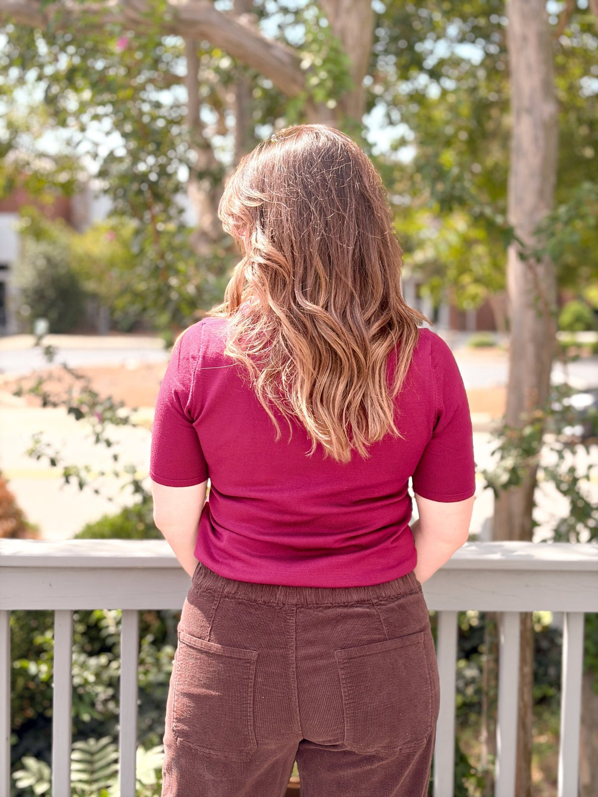 Rose & Lee Co Lulu Top, Rhododendron short sleeve