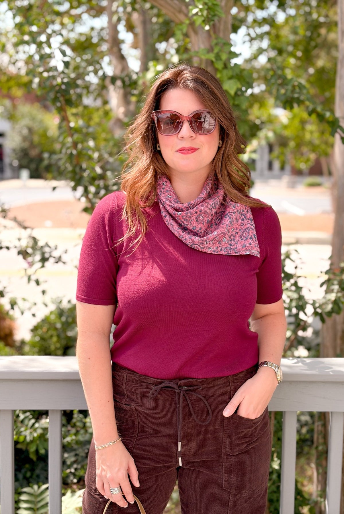 Rose & Lee Co Lulu Top, Rhododendron short sleeve