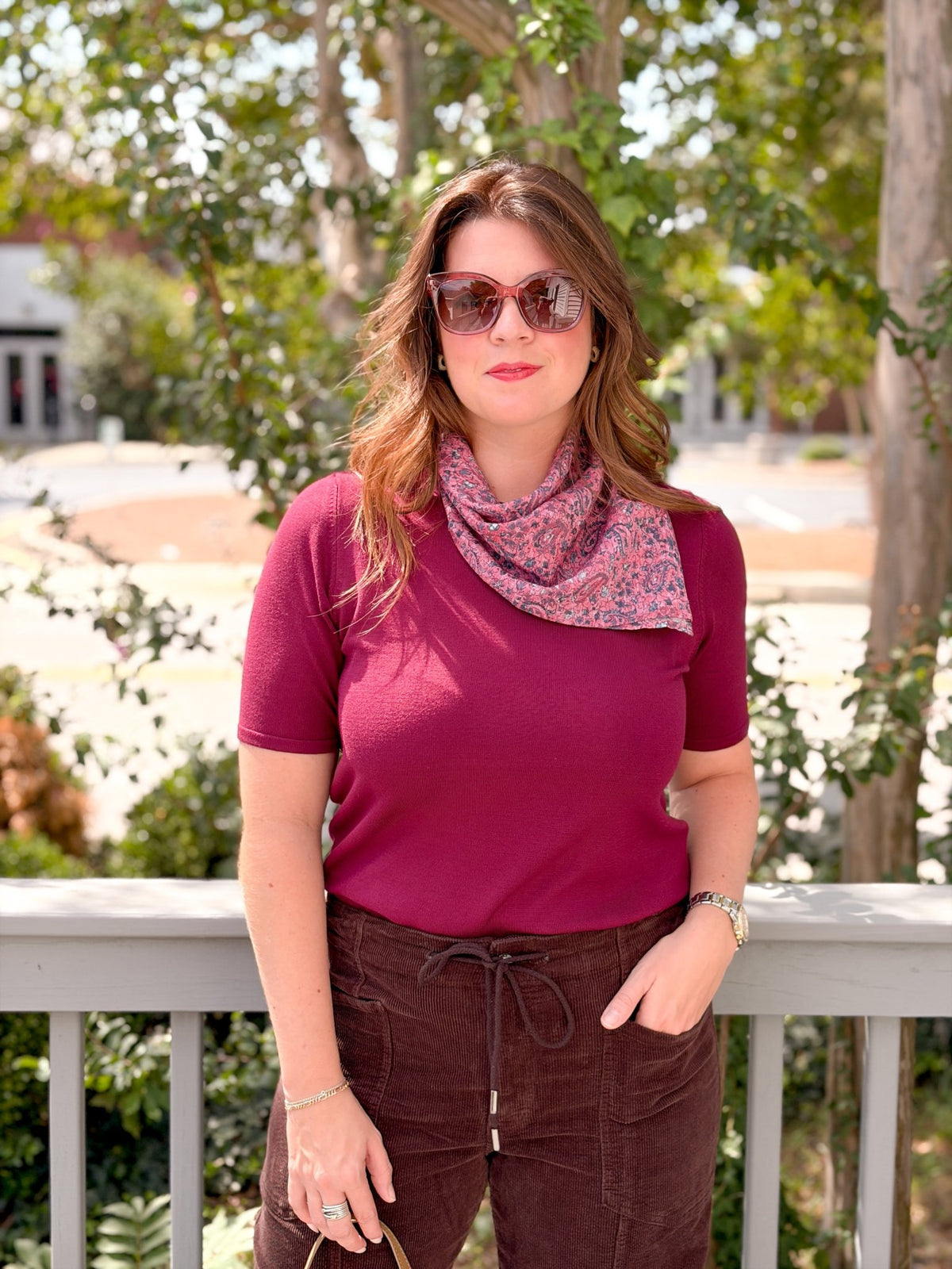 Rose & Lee Co Lulu Top, Rhododendron short sleeve