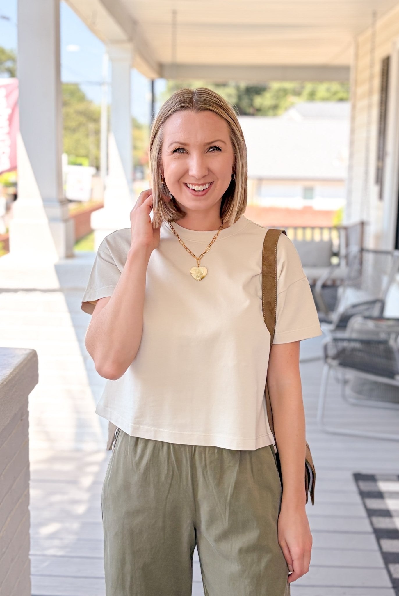 Rose & Lee Co Luxe Jersey Tee, Whitecap by Marine Layer short sleeve