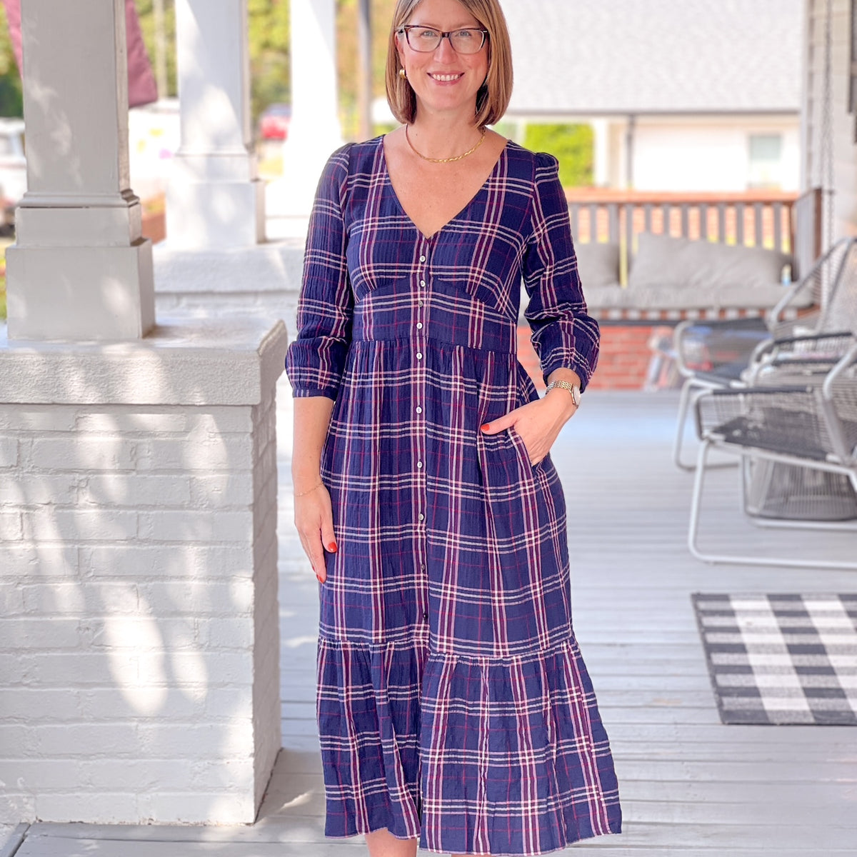 Maeve Dress by Marine Layer | Twilight Plaid