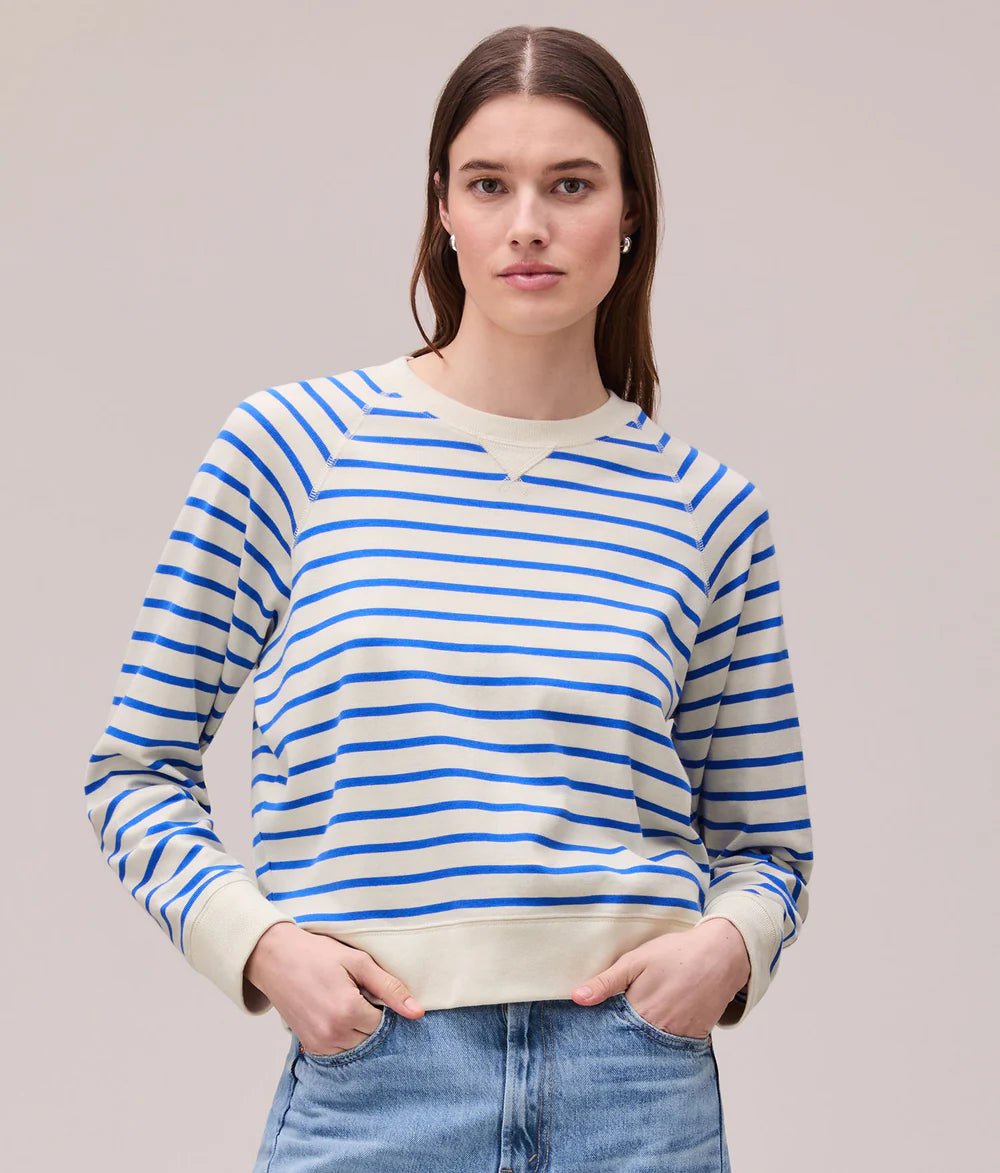 Rose & Lee Co Malibu Sweatshirt, Pop Blue Stripe Sweatshirt & Hoodies