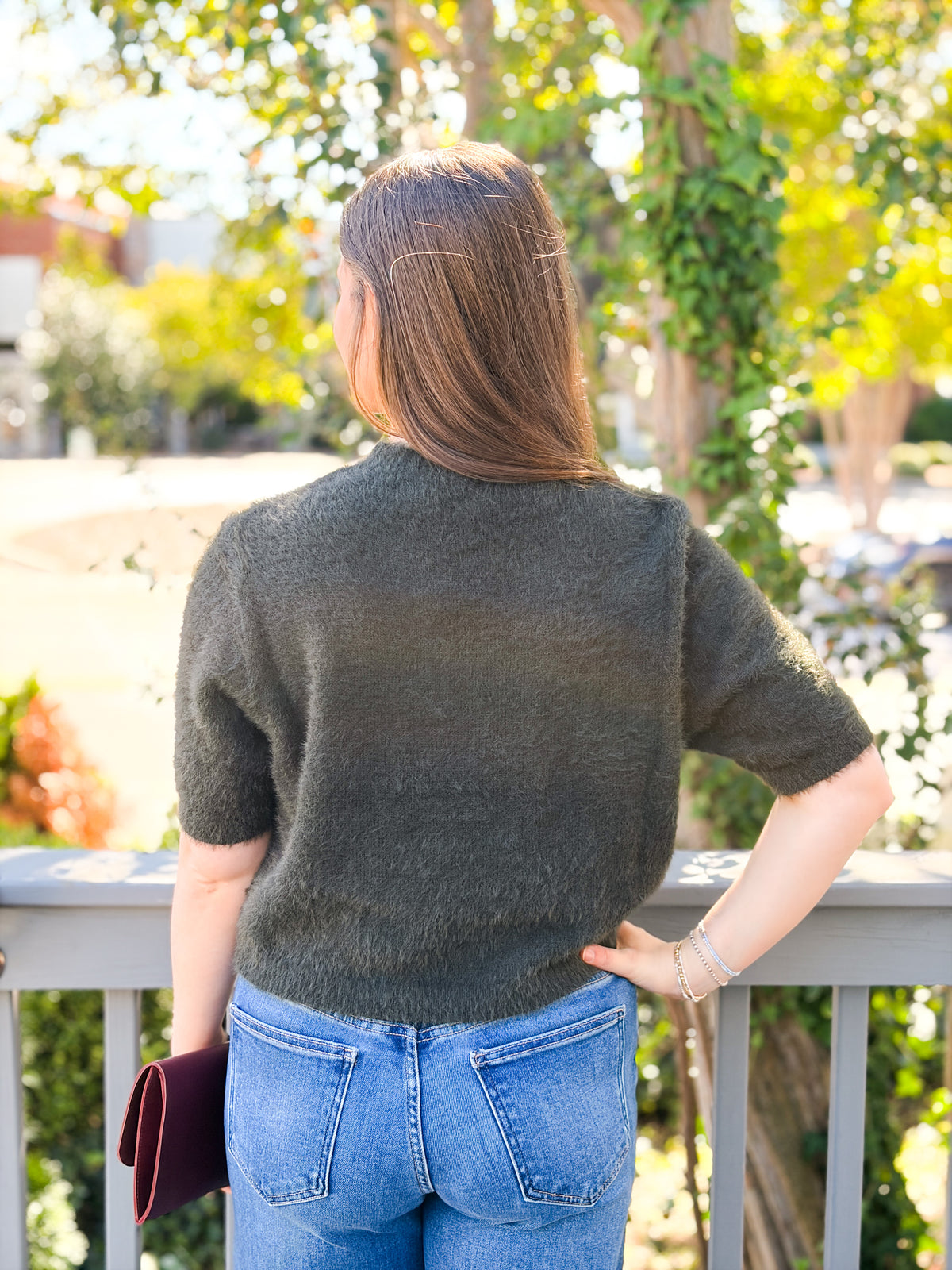 Rose & Lee Co Marilyn Top, Green short sleeve
