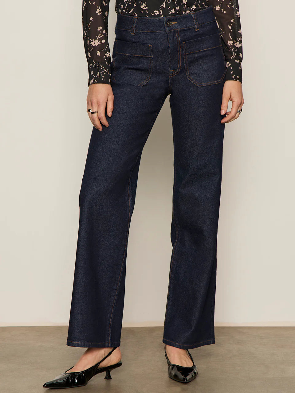 Dark Denim Straight Leg Jeans