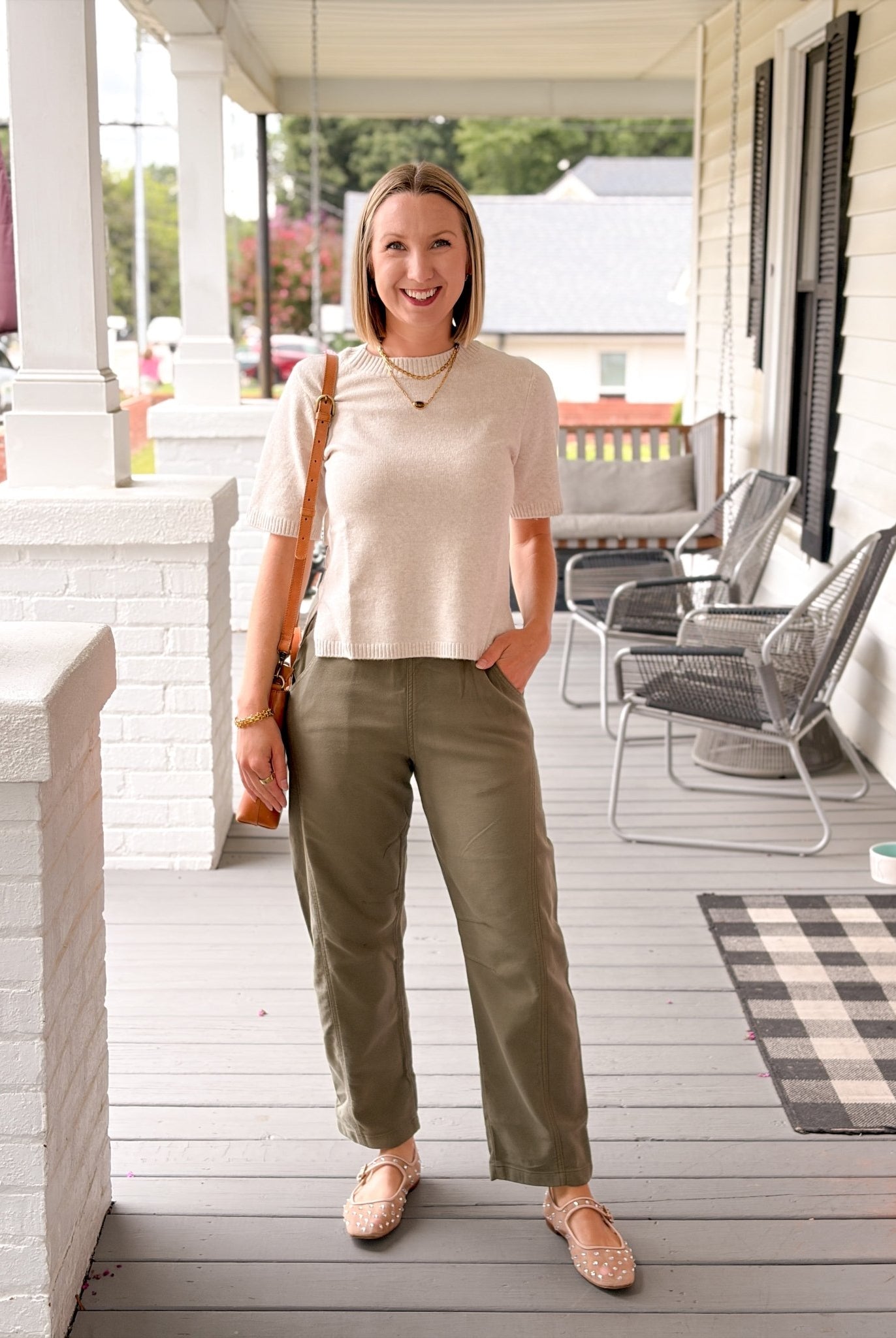 Rose & Lee Co Jessie Barrel Pants, Dusty Olive by Marine Layer Pants