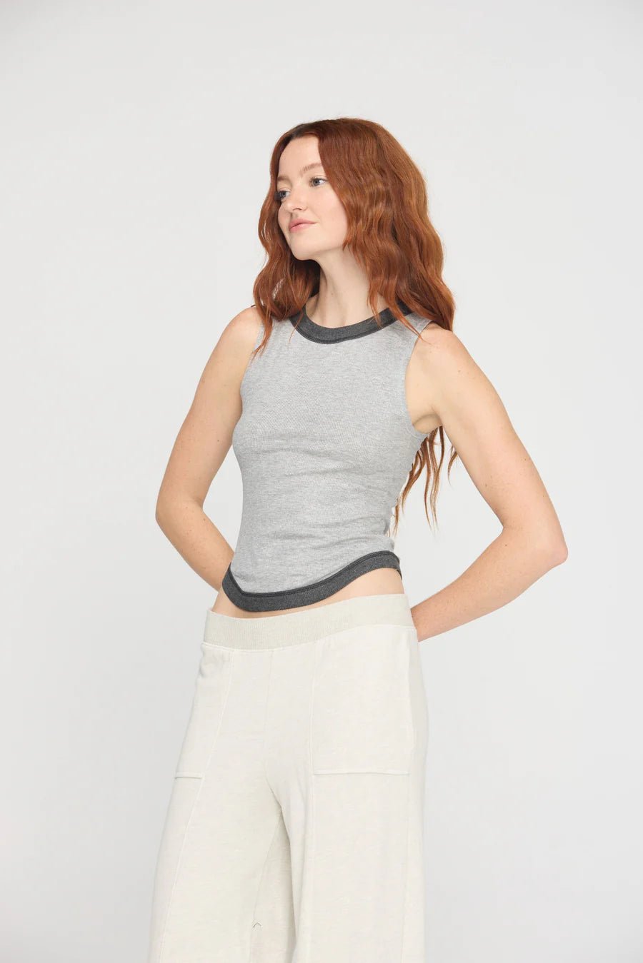 Rose & Lee Co Marine Tank, Heather Grey/Charcoal by Project Social T Tanks