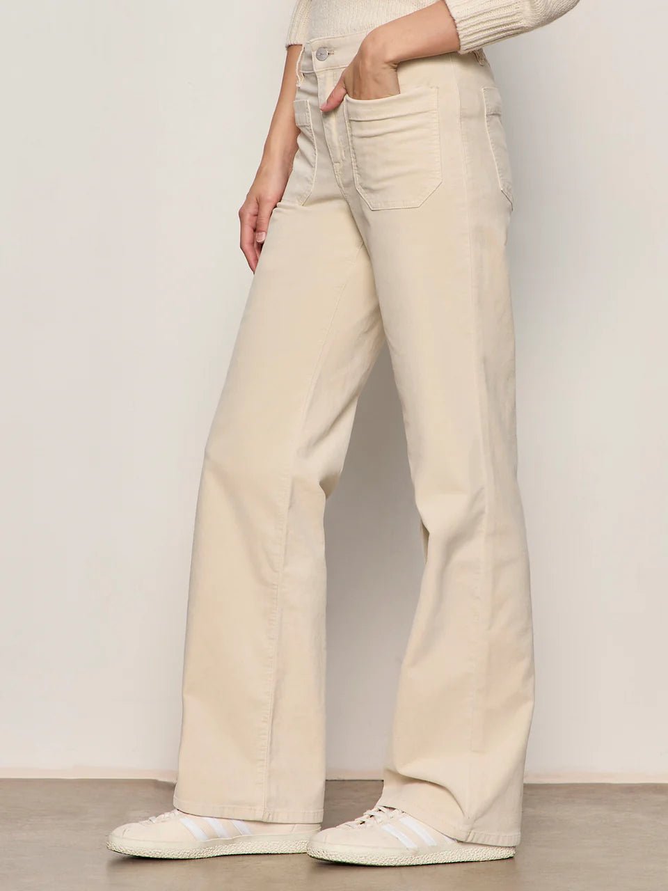 Rose & Lee Co Marine Velvet Pants, Vanilla Creme by Sanctuary Pants
