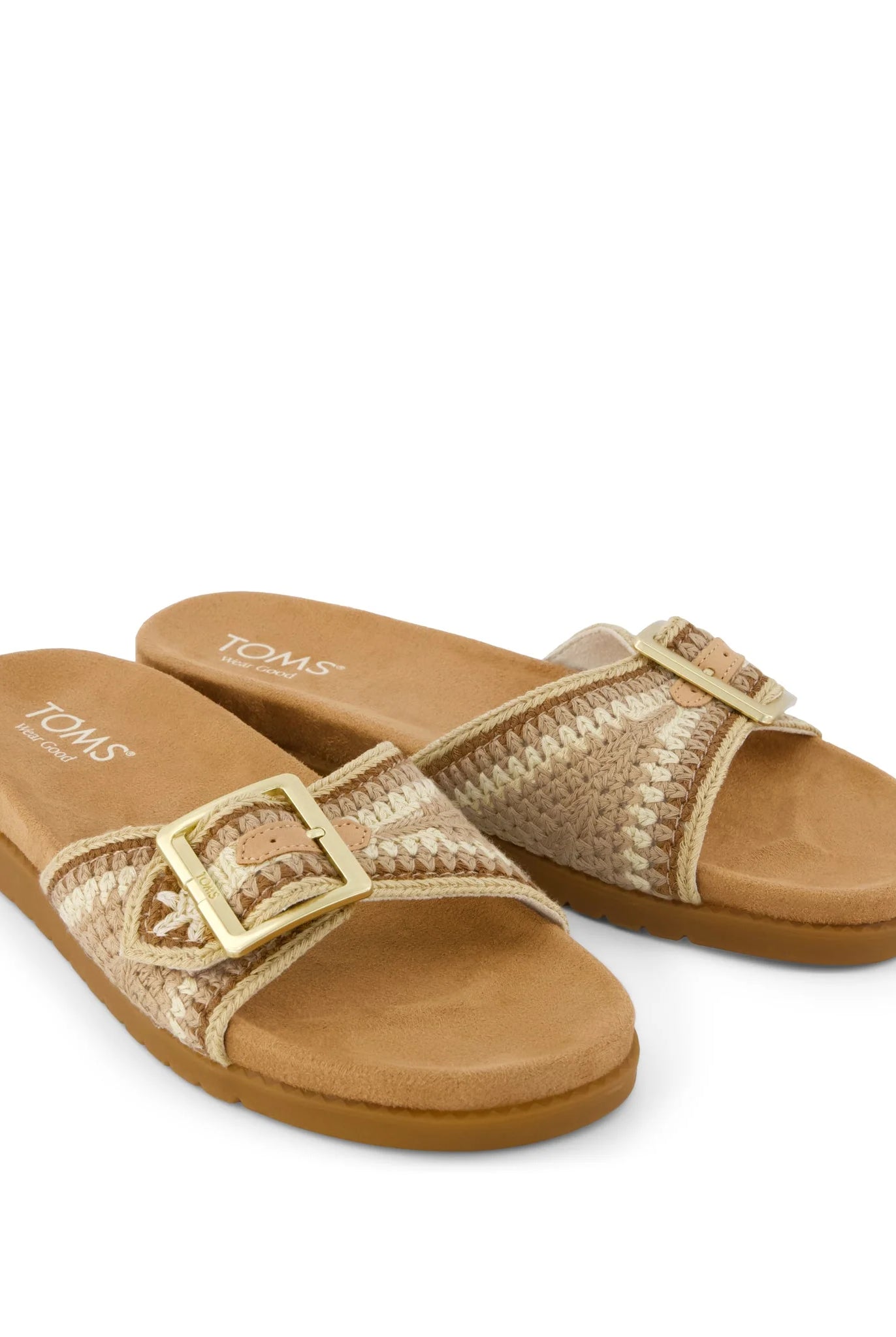 Rose & Lee Co Marin Slide Sandal, Almond Crochet Accessories