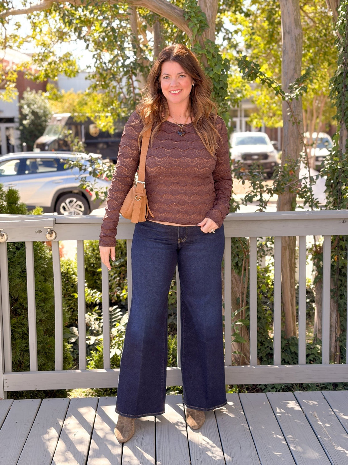 Rose & Lee Co Matilda Top, Brown Work Tops