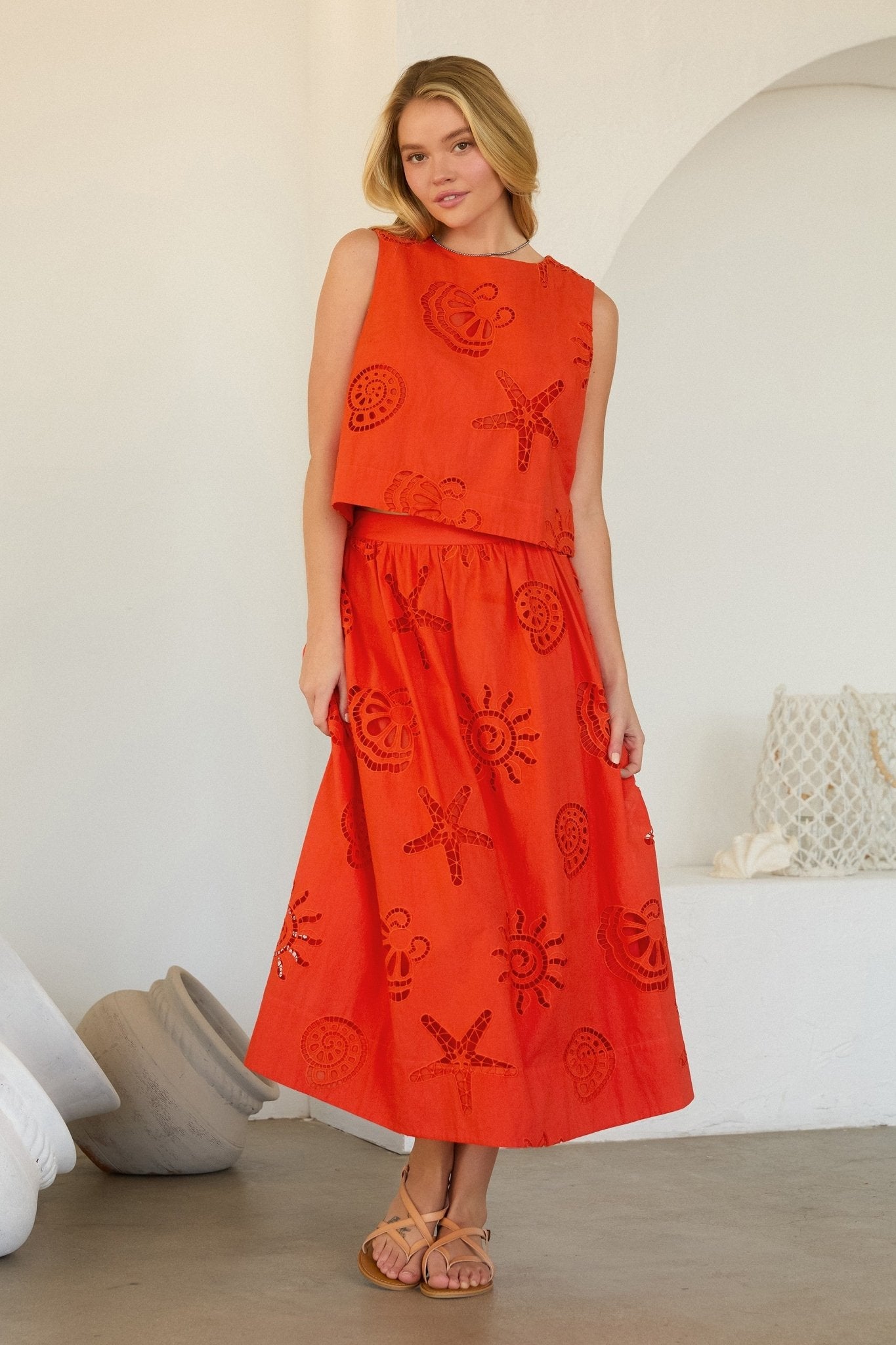 Rose & Lee Co Mckenna Skirt, Coral Skirts