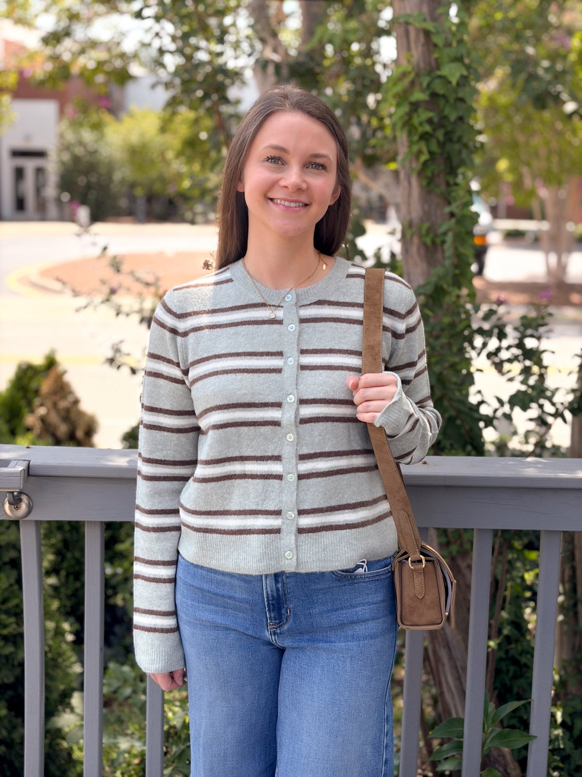 Rose & Lee Co Medina Stripe Cardigan, Aqua Cloud by Z Supply Cardigan