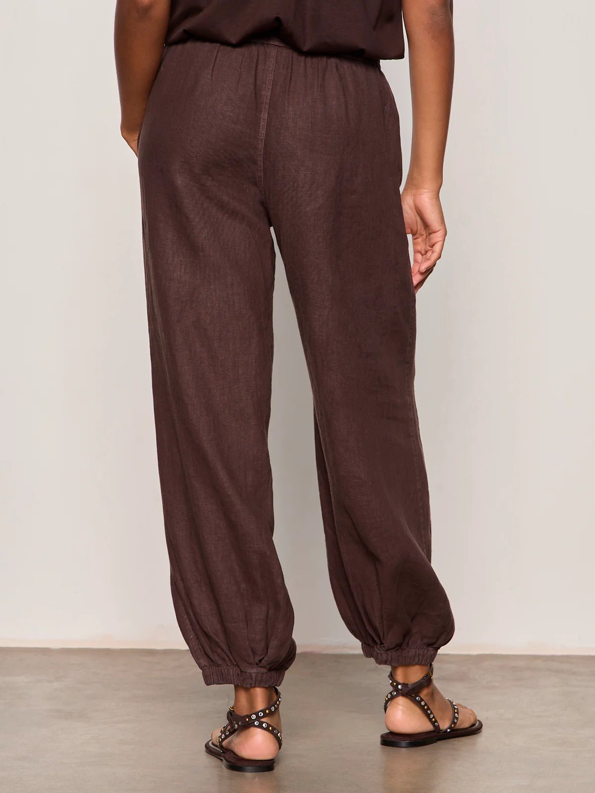 Rose & Lee Co Melody Linen Balloon Pants, Rich Soil by Sanctuary Pants