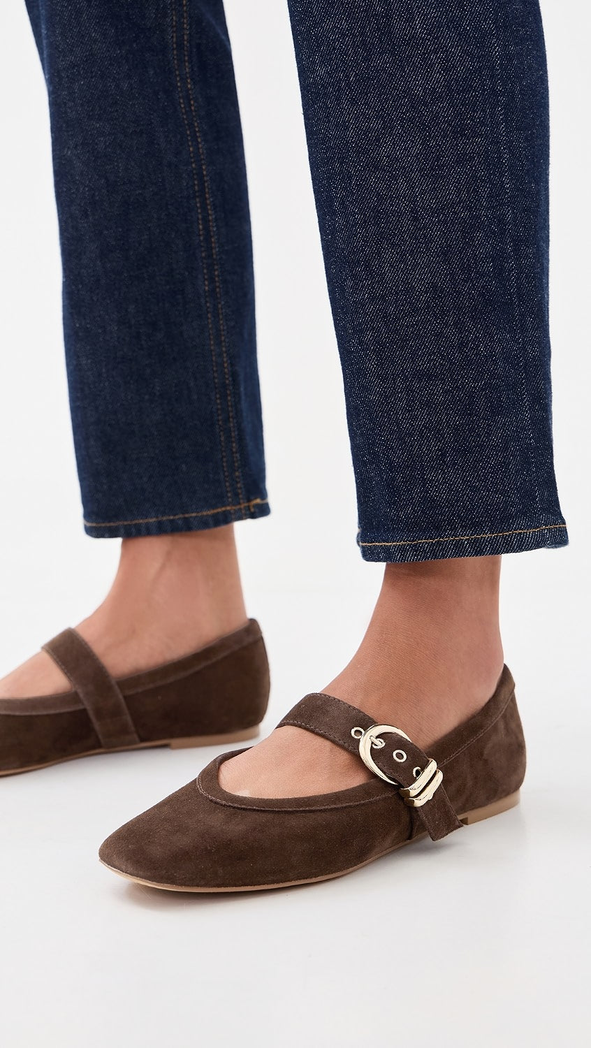 Rose & Lee Co Mikel Ballet Flats, Dark Brown Suede by Dolce Vita Accessories