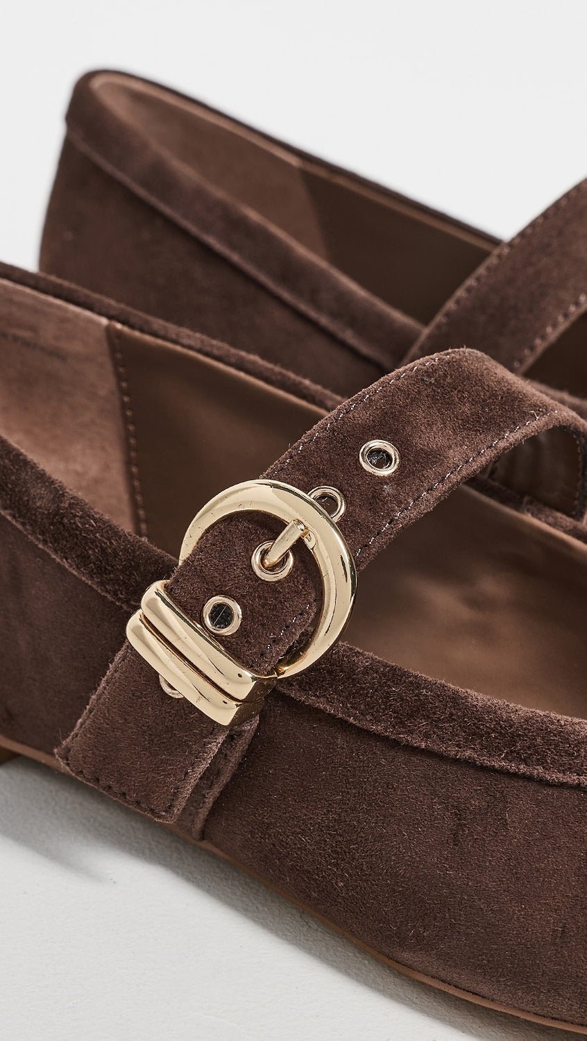 Rose & Lee Co Mikel Ballet Flats, Dark Brown Suede by Dolce Vita Accessories