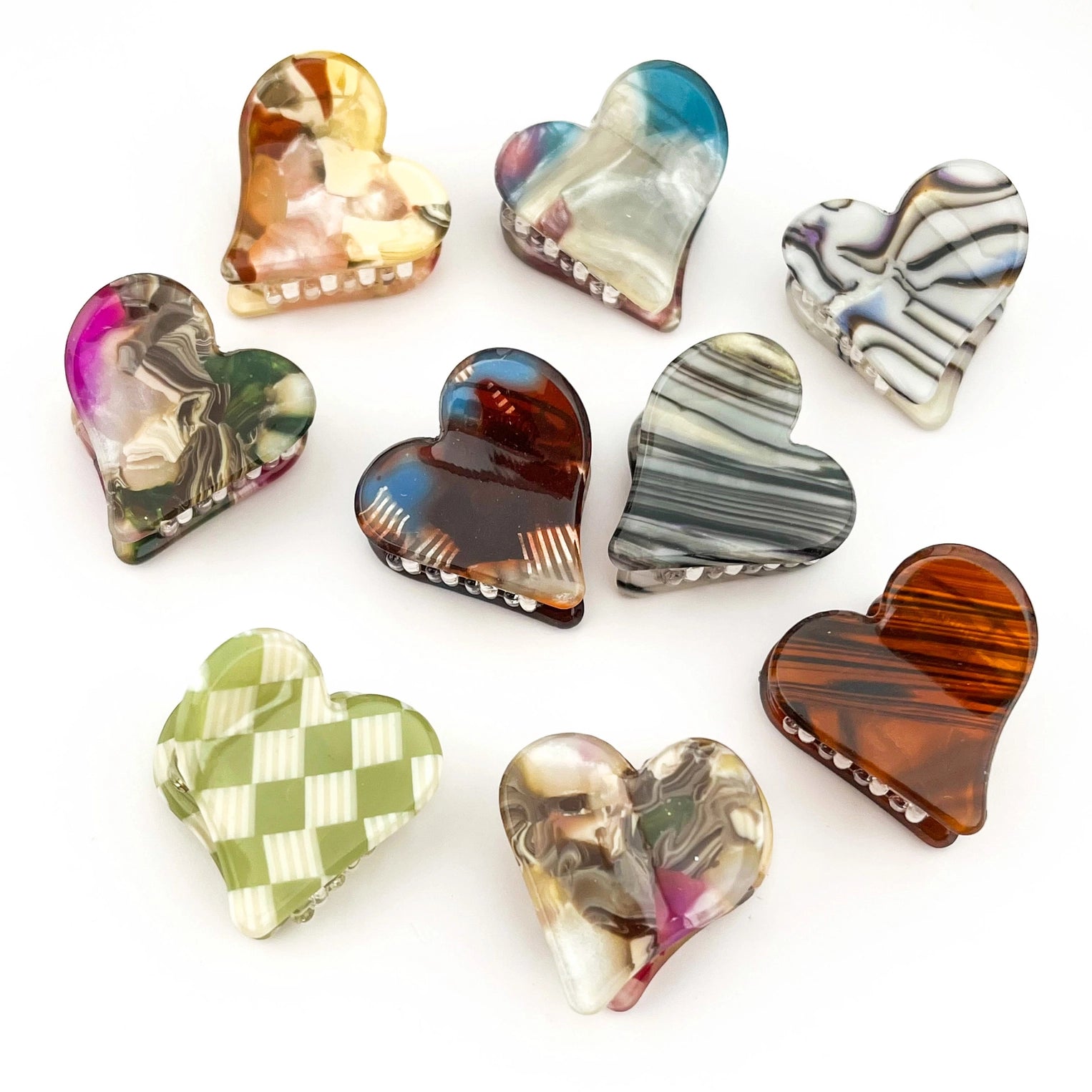 Assorted Mini Heart Claw Clips