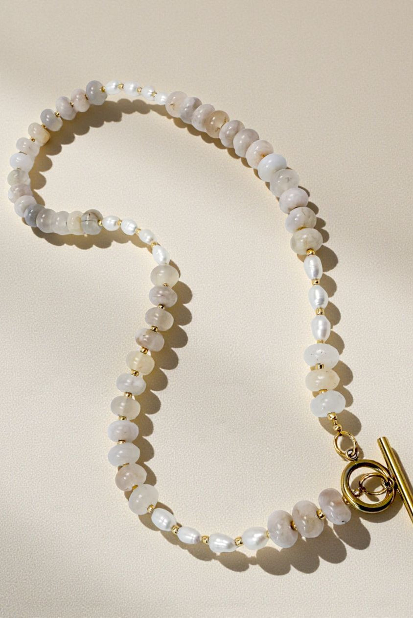 Rose & Lee Co Freshwater Pearl & Gemstone Beaded Necklace, Mist Necklaces