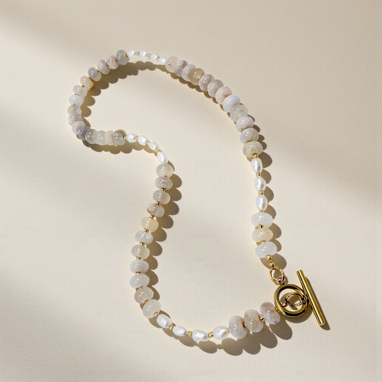 Rose & Lee Co Freshwater Pearl & Gemstone Beaded Necklace, Mist Necklaces
