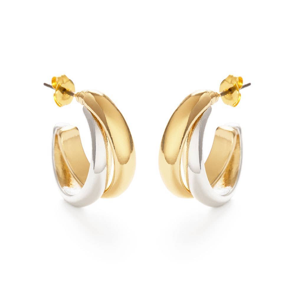 Rose & Lee Co Mixed Metal Hoops Earrings