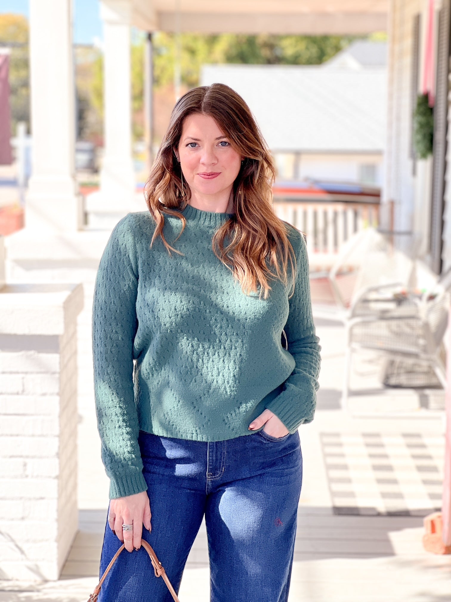 long sleeve green sweater