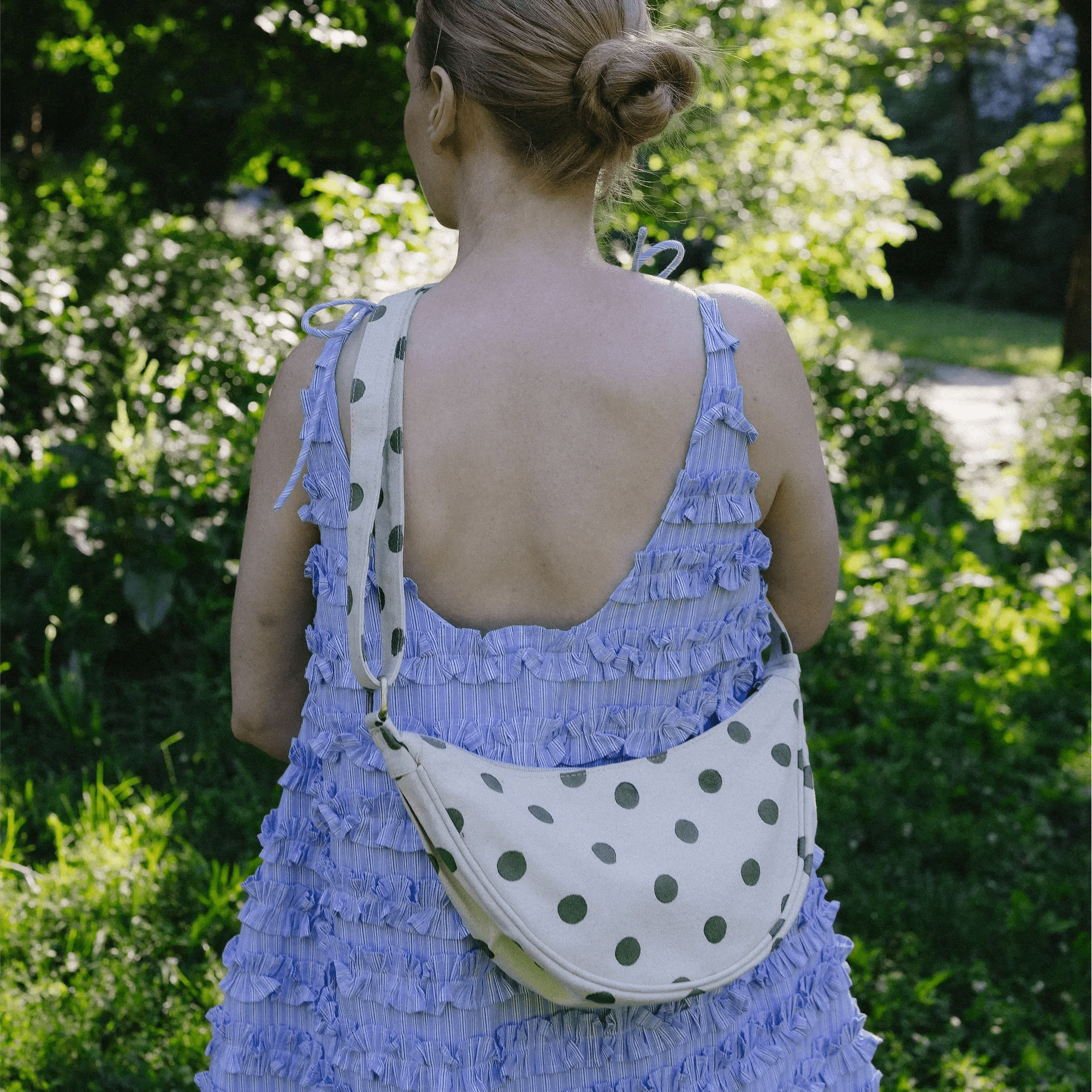 Rose & Lee Co Moon Sling Bag, Olive Dot Bags