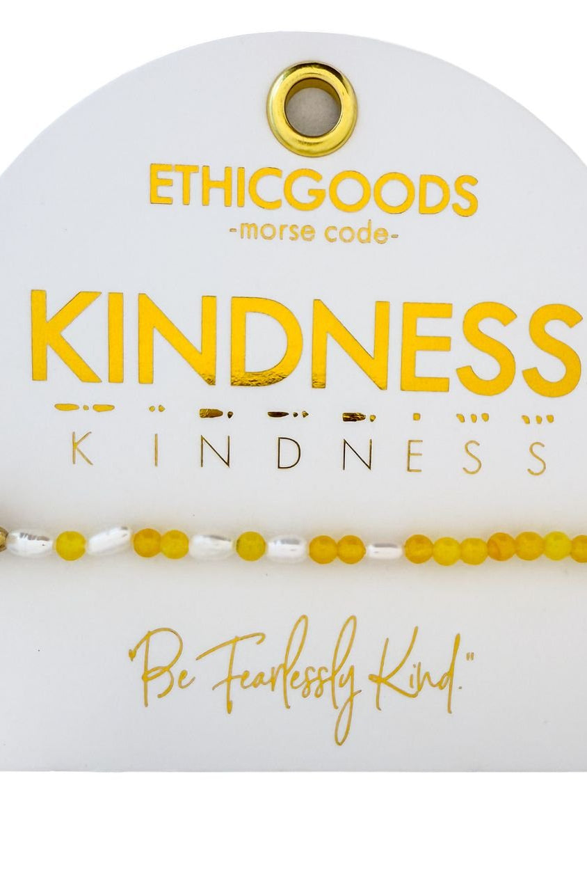 Rose & Lee Co Morse Code Pearl & Stone Beaded Bracelet, Kindness Bracelets