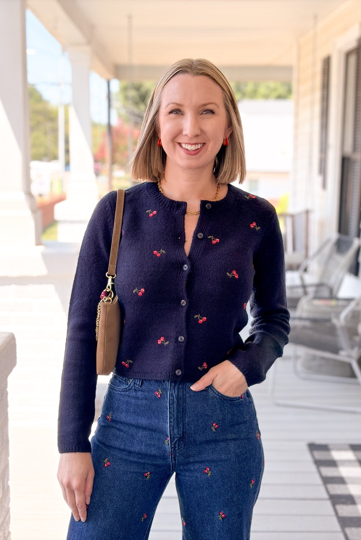 Rose & Lee Co Muse Cardigan, Cherry Cardigan