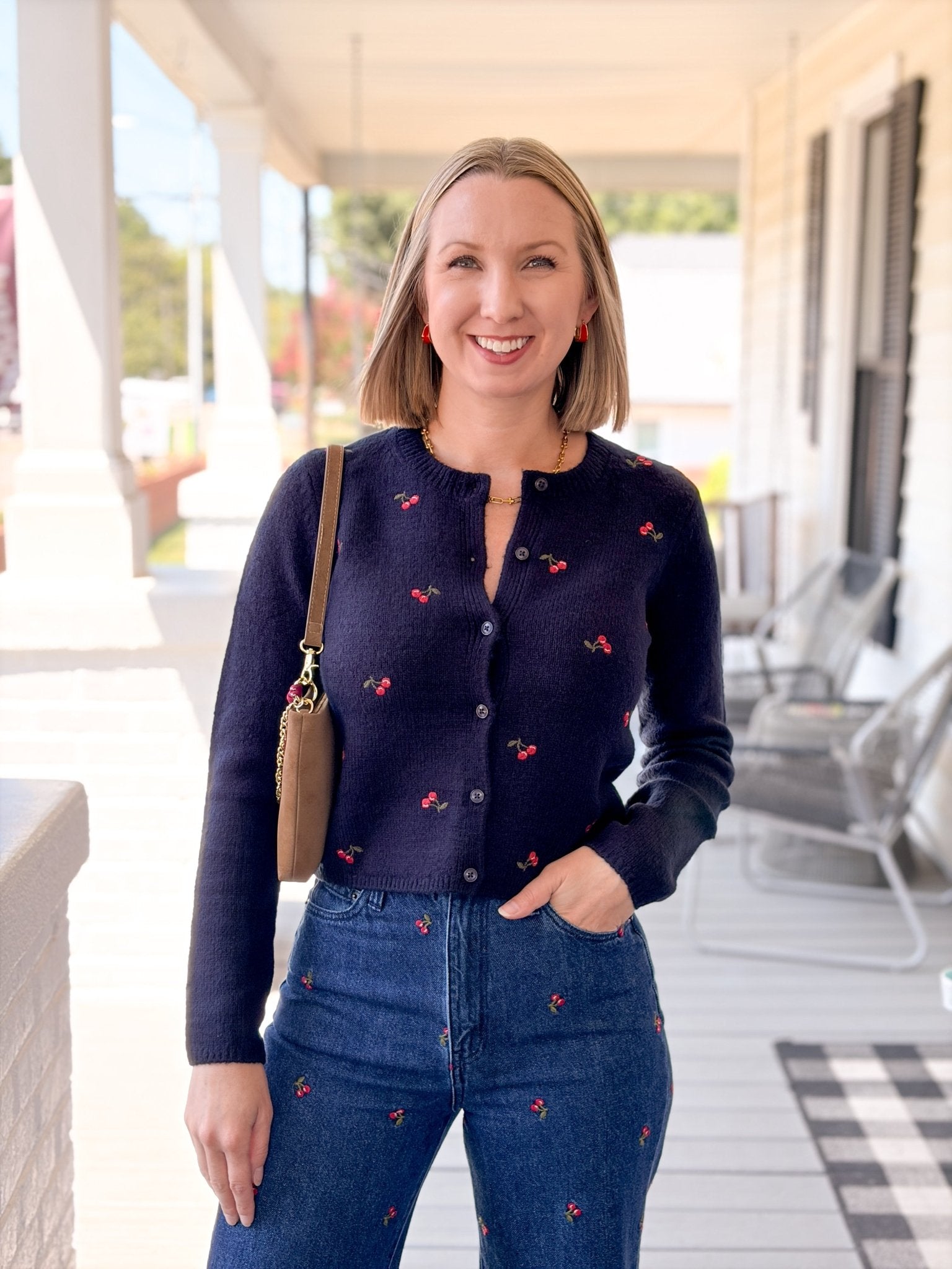 Rose & Lee Co Muse Cardigan, Cherry Cardigan