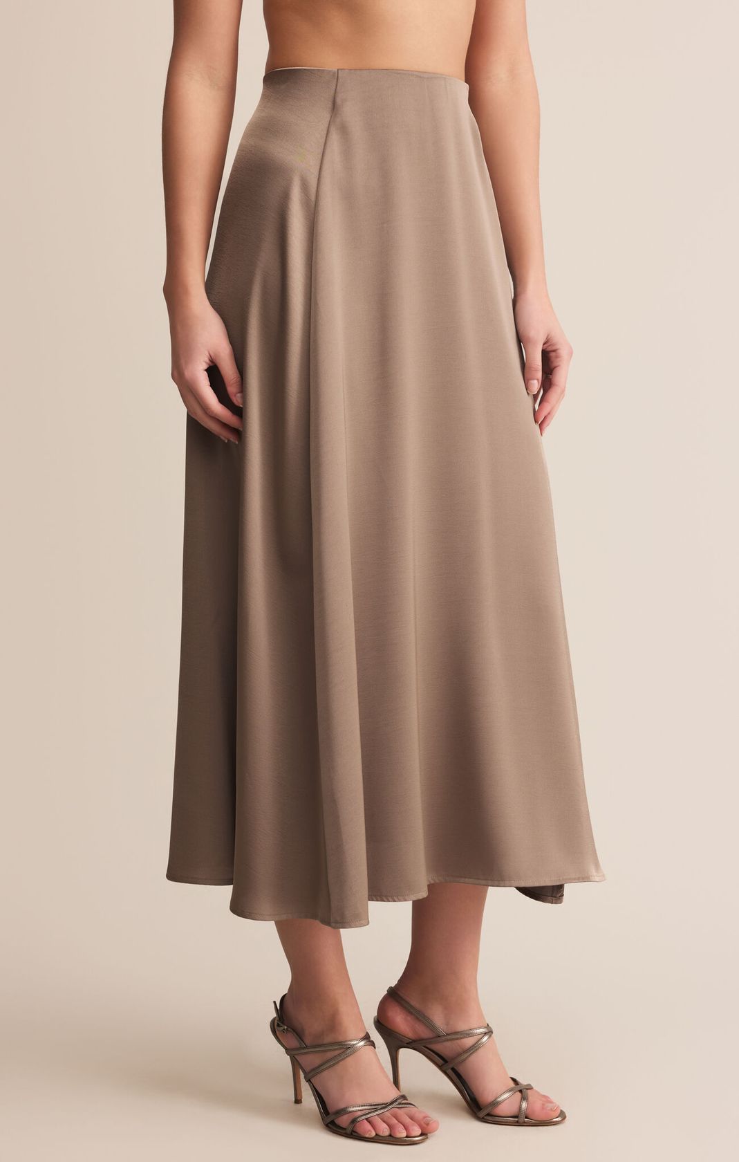 Moonlight Satin Midi Skirt