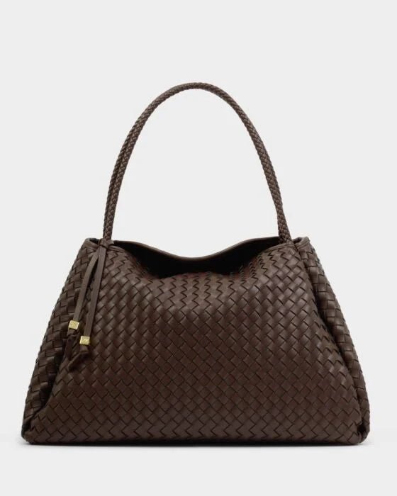 Rose & Lee Co Nova Woven Large Shoulder Bag, Chocolate BAGS