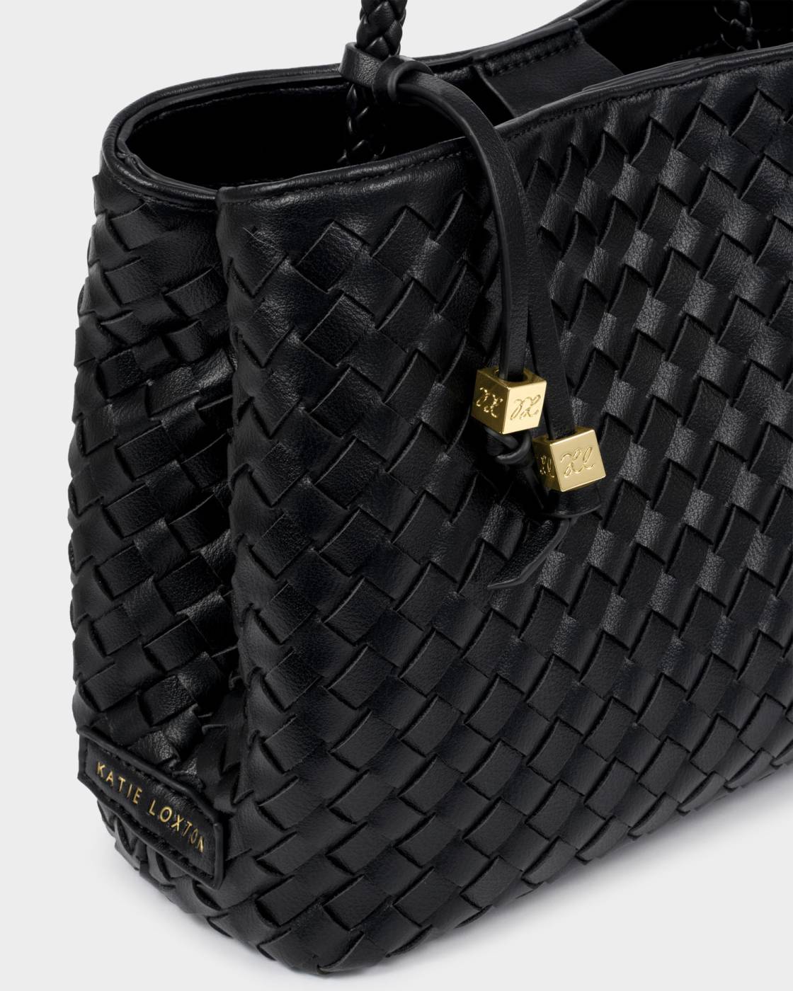 Rose & Lee Co Nova Woven Top Handle Bag, Black Bags