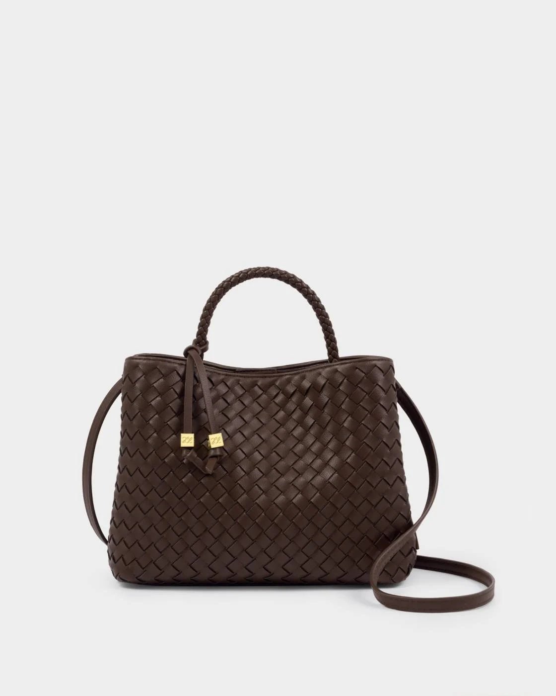 Rose & Lee Co Nova Woven Top Handle Bag, Chocolate Bags