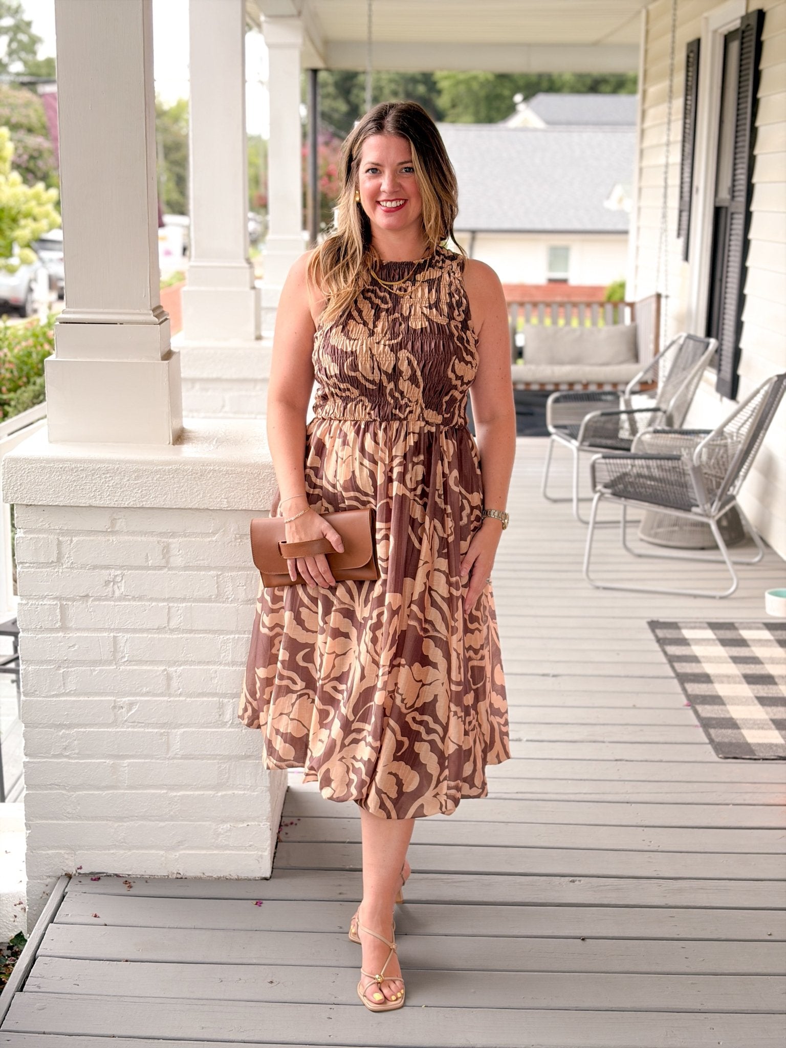Rose & Lee Co Julie Dress, Oak/Beige Event Dress