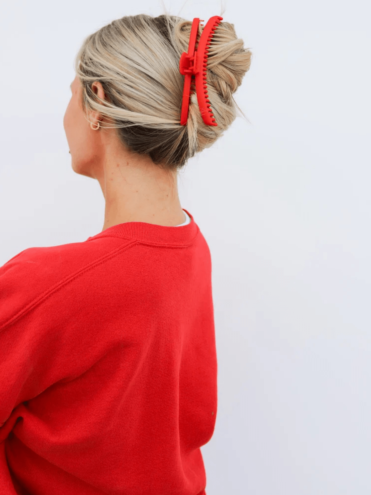 Rose & Lee Co Matte Hold Everything Claw Clip, Bright Red Hair
