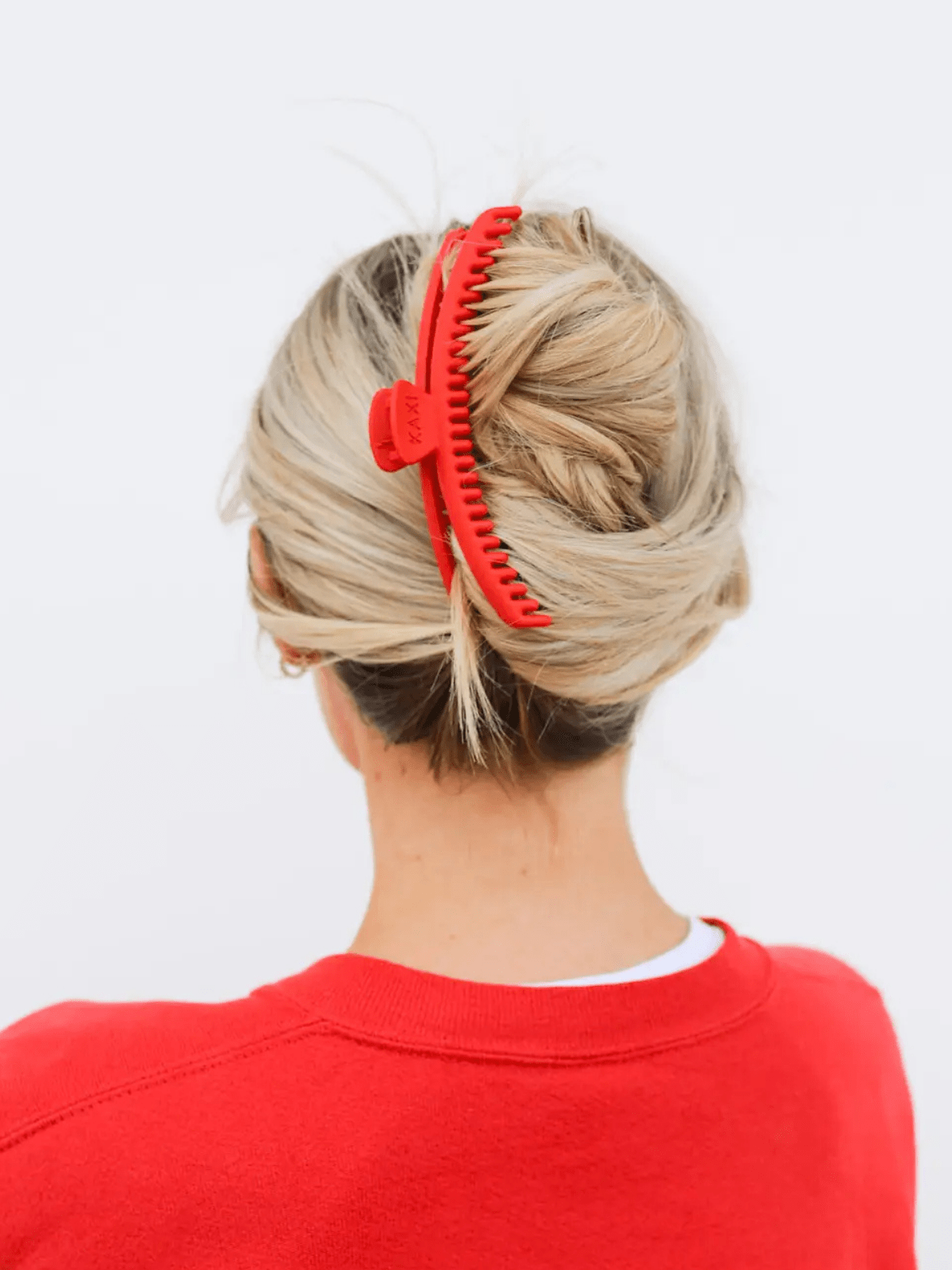 Rose & Lee Co Matte Hold Everything Claw Clip, Bright Red Hair