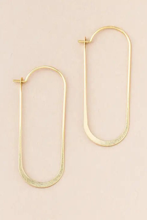Rose & Lee Co Cosmic Oval Earrings, Gold Earrings