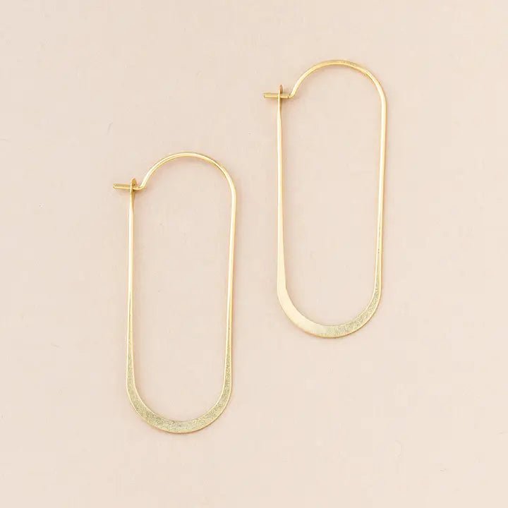 Rose & Lee Co Cosmic Oval Earrings, Gold Earrings