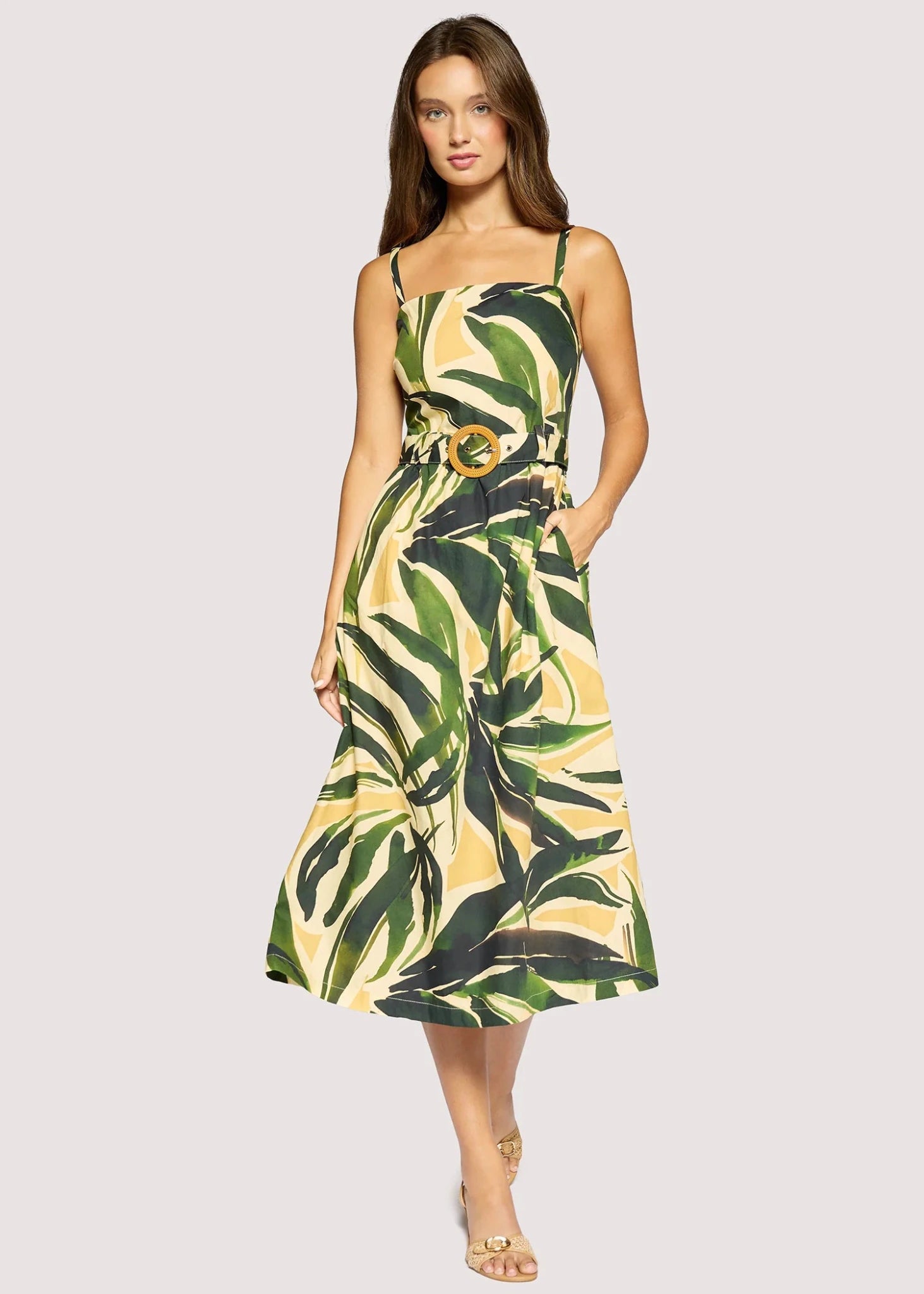Rose & Lee Co Palm Dress, Green/Multi Work Dress