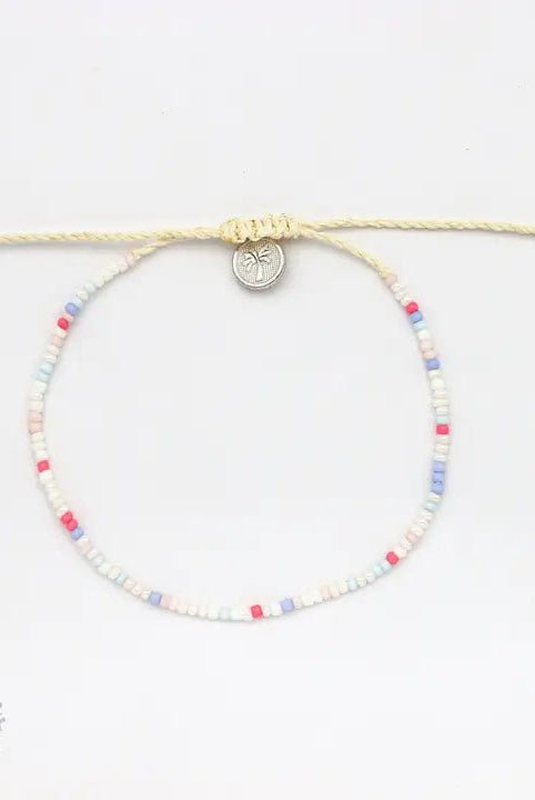 Rose & Lee Co Nusa Dainty Beaded Bracelet, White & Pastel Bracelets