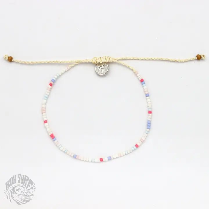 Rose & Lee Co Nusa Dainty Beaded Bracelet, White & Pastel Bracelets