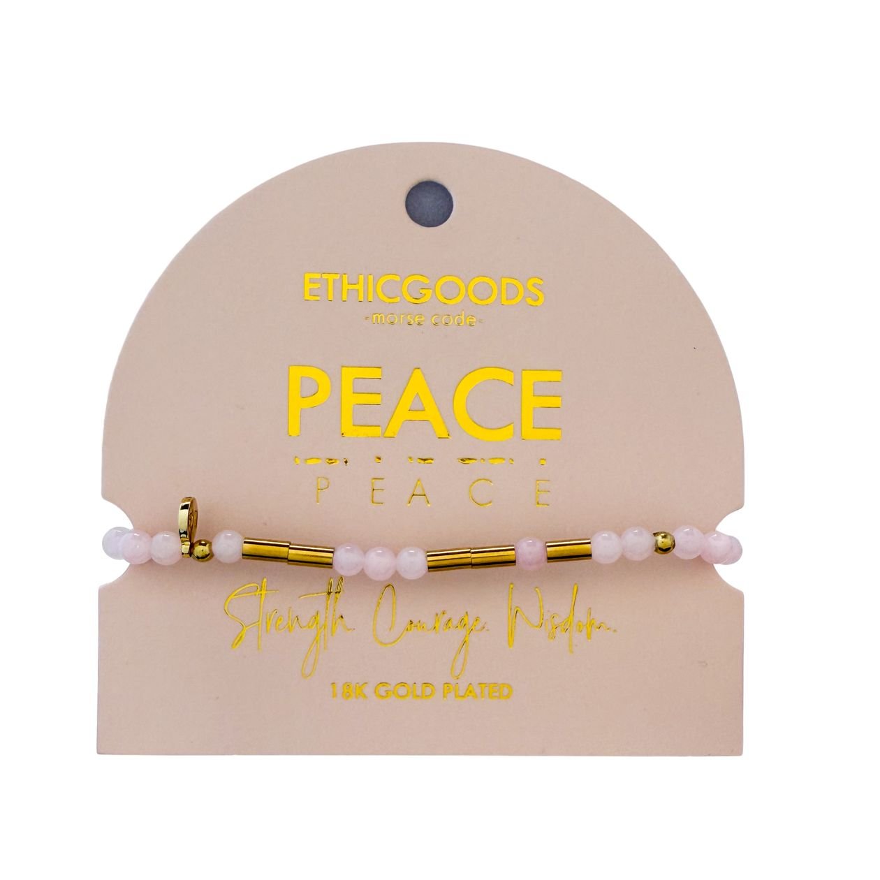 Rose & Lee Co Morse Code Pearl & Stone Beaded Bracelet, Peace Bracelets