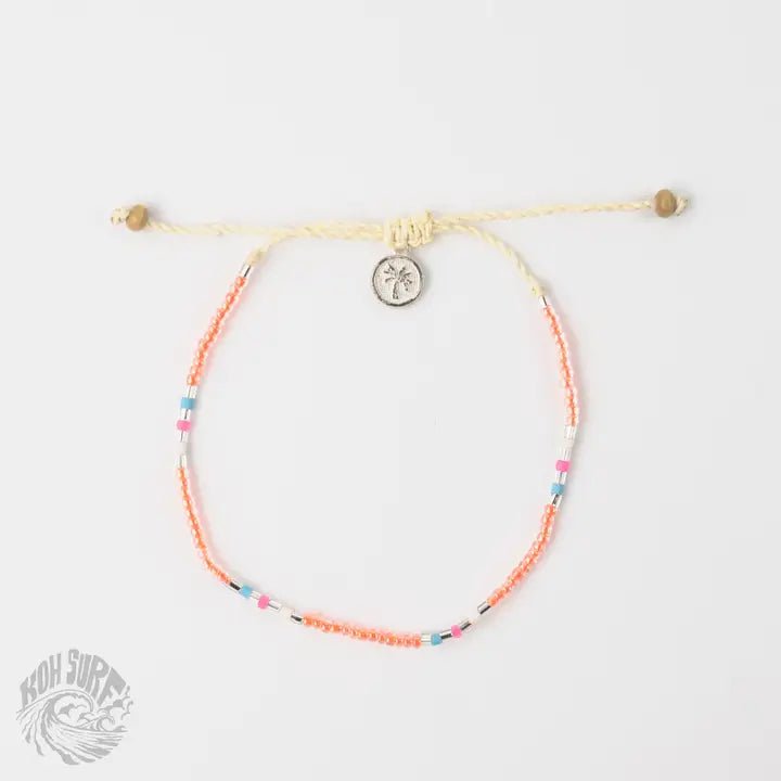 Rose & Lee Co Nusa Dainty Beaded Bracelet, Peach Bracelets