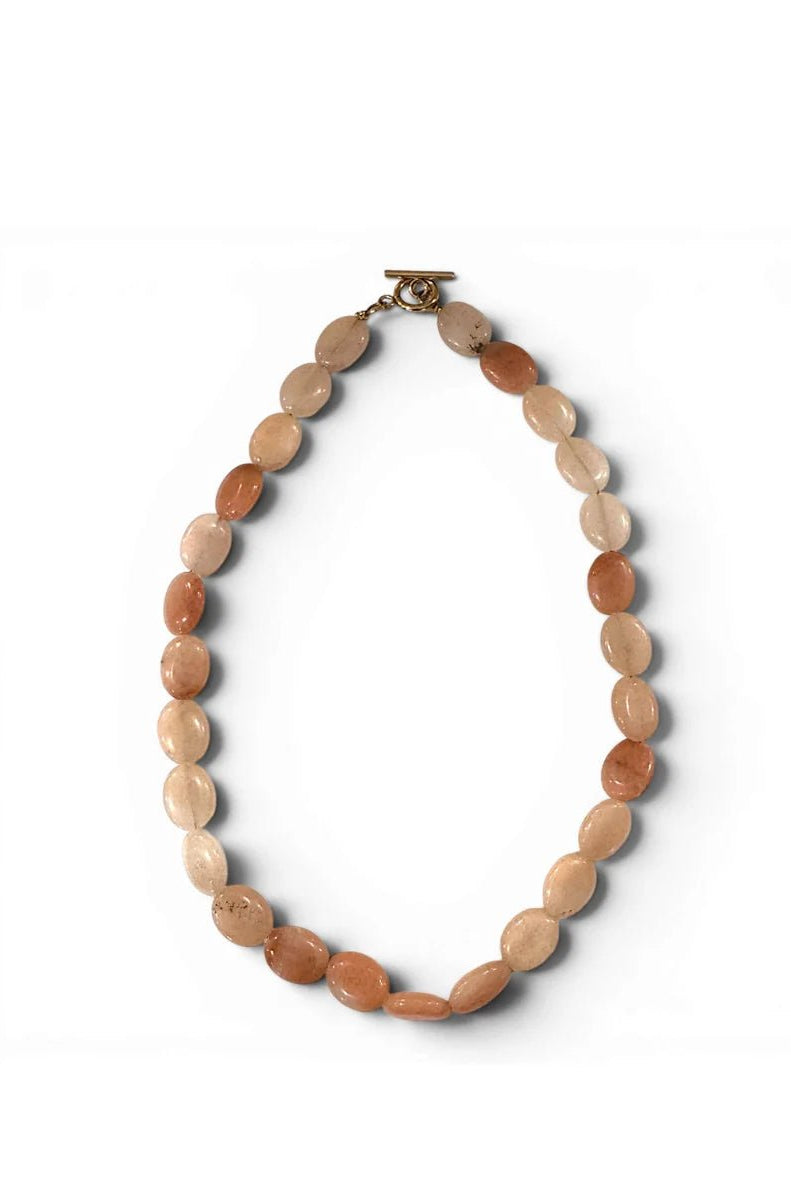 Rose & Lee Co Gemstone Beaded Necklace, Peach Quartz Necklaces