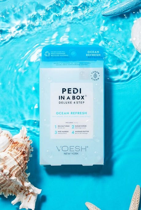 Rose & Lee Co Pedi in a Box Deluxe 4 Step, Ocean Refresh Bath & Body