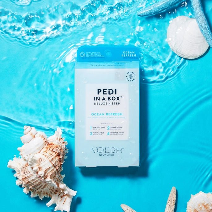 Rose & Lee Co Pedi in a Box Deluxe 4 Step, Ocean Refresh Bath & Body